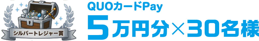 シルバートレジャー賞 QUOカードPay 5万円分×30名様
