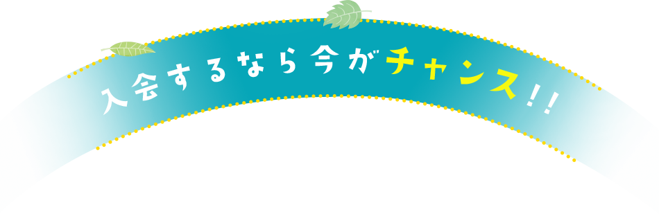 入会するなら今がチャンス!!