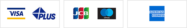 VISA Plus、JCB Cirrus、AMERICAN EXPRESS