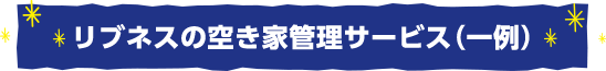 リブネスの空き家管理サービス（一例）