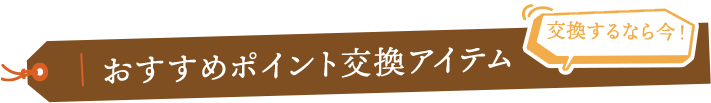 おすすめポイント交換アイテム 交換するなら今！